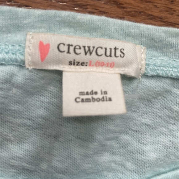 J. Crew Crewcuts Girls' T-Shirt Soft Aqua color Size L(10-11 years) - Picture 3 of 7